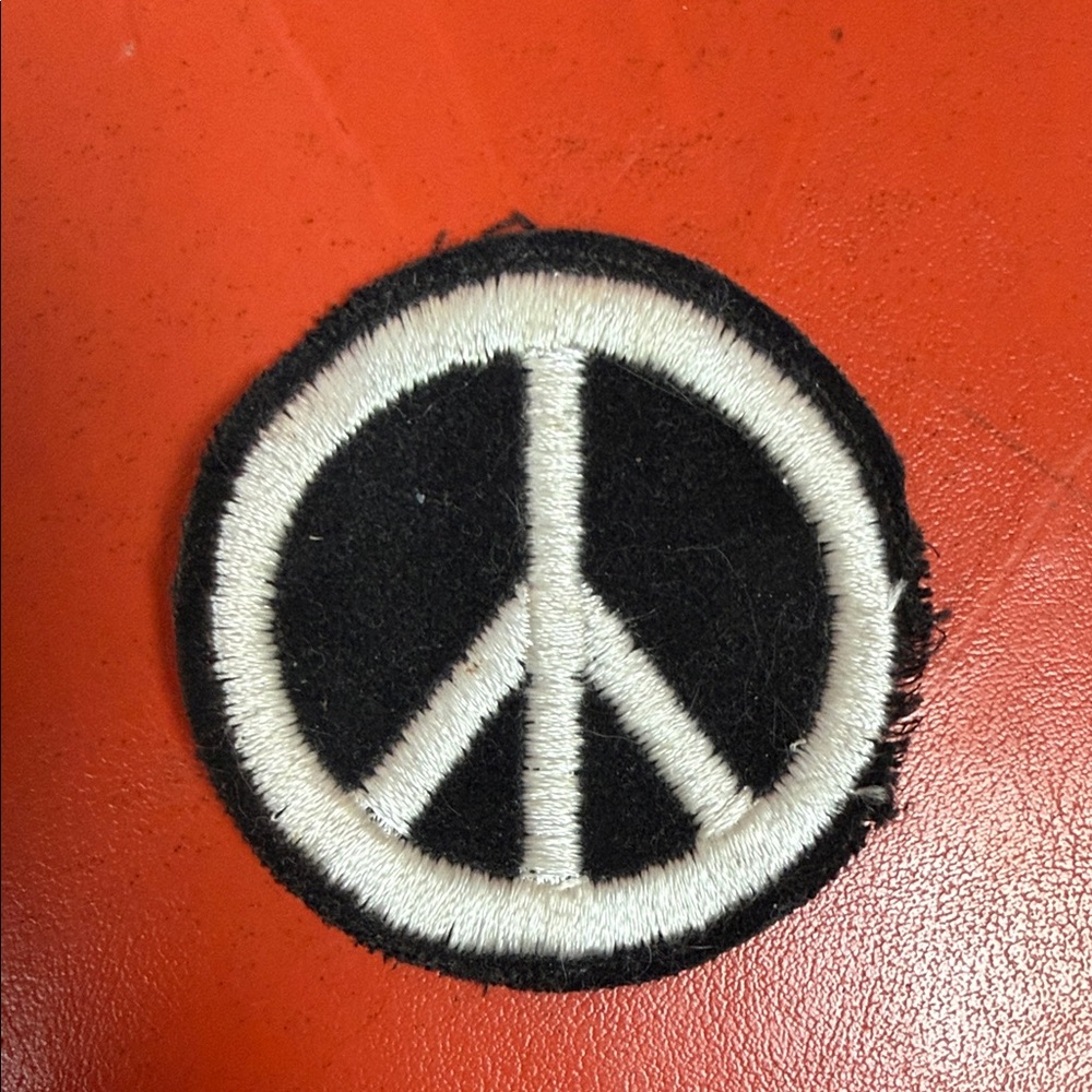 Vintage Black and White Peace Sign Patch